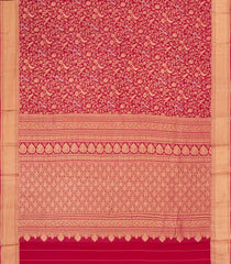 Crimson Woven Mysore Silk Saree With Bird Vine Motifs-MS3343