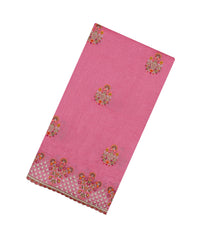 BubbleGum Pink Woven Synthetic Blended Saree With Embroidered Motifs-EN2088