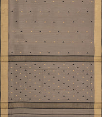 Taupe Handloom Maheswari Silk Cotton Saree With Floral Buttas & Zari Border-SC4866