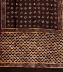 Dark Maroon Woven Pure Silk Saree With Print Motifs-TU3212