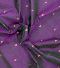 Purple Handloom Silk Cotton Saree With Buttas & Contrast Zari Border-SC4646