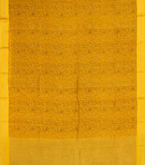 Yellow Woven Pure Silk Saree With Printed Floral Motifs-PS0672