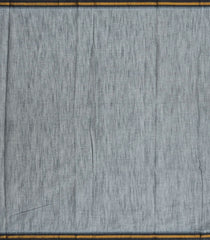 White Woven Chirala Cotton Saree With Bird Buttas & Grey Border-CR1281