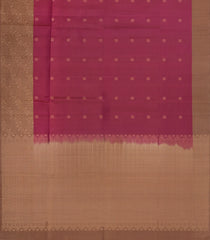 Dusty Pink Handloom Soft Silk Saree With Floral Buttas & Contrast Border-SO4561