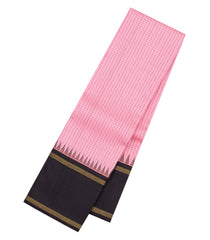 BubbleGum Pink Handloom Korvai Kanchipuram Silk Saree With Checks-KA16664