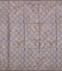 Grey Printed Synthetic Dola Silk Saree With Zari Checks-BL5502