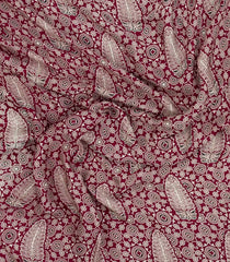 Crimson Printed Modal Silk Saree With Zari Pallu-PS0735