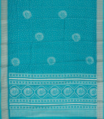 Turquoise Printed Art Dola Silk Saree With Zari Checks & Border-BL5742