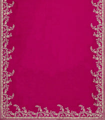 Hot Pink Woven Synthetic Blended Saree With Embroidered Motifs-EN1990