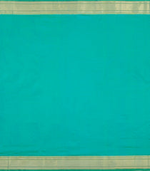 Aquamarine Handloom Paithani Silk Saree With Floral Zari Motifs & Meena Pallu-PA1132