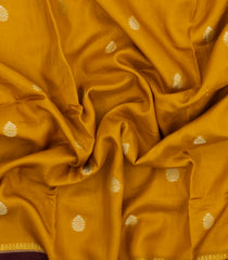 Mustard Woven Blended Viscose With Zari Buttas-BL5577