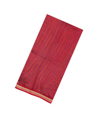 Crimson Handloom Chanderi Cotton Saree With Multi Colour Stripes-CC1591