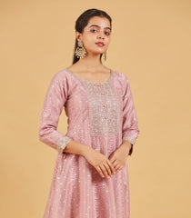 Dusty Pink Anarkali Set With Matching Dupatta