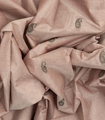 Dusty Pink Woven Rasipuram Cotton Saree With Mango Buttas