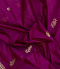 Magenta Handloom Silk Cotton Saree With Buttas-SC4320