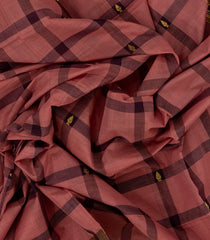 Peach Woven Kadapa Cotton Saree With Checks & Buttas-KN0652