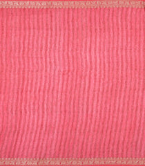 Pink Printed Chanderi Cotton Saree With Zari Border-CC1465