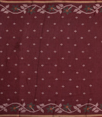 Maroon Printed Blended Erode Cotton Saree With Zari Border-SY0455