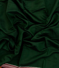 Dark Green Printed Chanderi Cotton Saree With Zari Border-BL5490