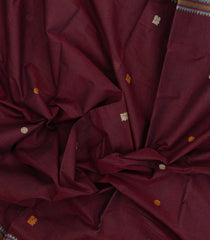 Maroon Handloom Kanchi Cotton Saree With Buttas-KC1786