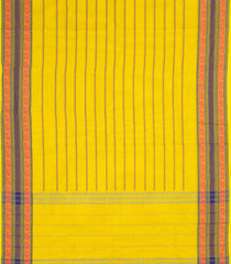Lemon Yellow Woven Chettinad Cotton Saree With Stripes-CN1794
