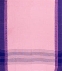 Light Peach Woven Bengal Cotton Saree With Contrast Border-BG1653