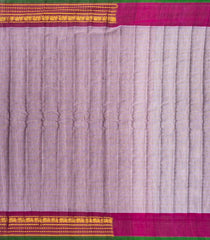 Lilac Handloom Gadwal Silk Cotton Saree With Stripes-GA0182