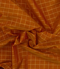 Oil Mustard Handloom Silk Cotton Saree With Checks & Contrast Border-SC4193