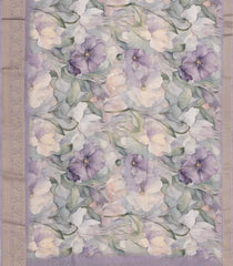 Lavender Woven Synthetic Viscose Saree With Printed Floral Motifs-BL4926