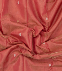 Peach Handloom Maheswari Silk Cotton Saree With Buttas-SC4137