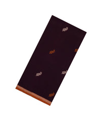 Dark Maroon Handloom Bengal Cotton Saree With Mango Buttas-BG1590