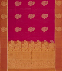 Pink Handloom Silk Cotton Saree With Buttas-SC4523