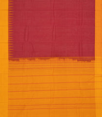 Crimson Handloom Rasipuram Cotton Saree With Mustard Border-RA2427