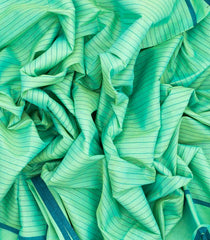 Mint Green Woven Chirala Cotton Saree With Stripes & Contrast Border-CR1343