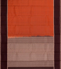 Rust Handloom Soft Silk Saree With Zari Checks-SO4654