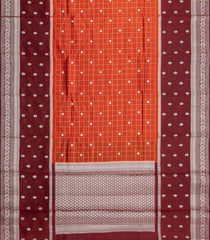 Rust Woven Banarasi Poona Silk Saree With Checks & Buttas-BP1002