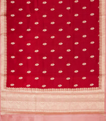 Red Woven Banarasi Poona Silk Saree With Zari Buttas & Contrast Border-BP1023