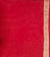 Crimson Woven Synthetic Satin Saree With Floral Zari Motifs-BL4854