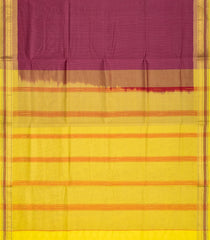 Maroon Handloom Silk Cotton Saree With Stripes & Contrast Border-SC3697
