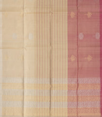 Beige Woven Kora Soft Silk Saree With Stripes & Buttas-SO4738