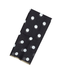 Black Woven Art Linen Saree With Printed Polka Dots-BL3725