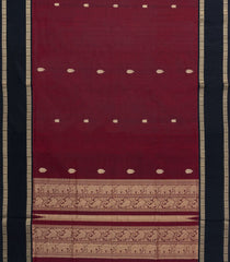 Maroon Handloom Silk Cotton Saree With Zari Buttas-SC4262