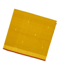 Mustard Woven Kadapa Cotton Saree With Buttas & Zari Border-KN0661