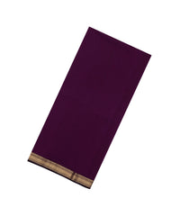 Dark Burugndy Handloom Maheswari Silk Cotton Saree With Zari Border-SC4834