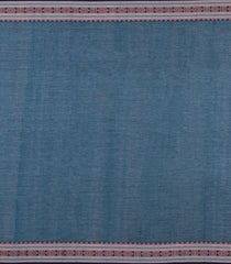 Teal Handloom Bengal Cotton Saree With Floral Motifs-BG1985