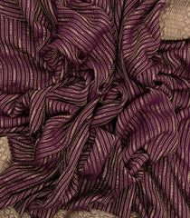 Dark Magenta Mysore Crepe Silk Saree With Zari Stripes-MS3118