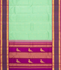 Aquamarine Handloom Korvai Kanchipuram Silk Saree With Zari Buttas-KA16672