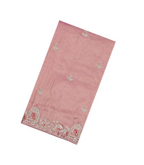 Peach Woven Synthetic Blended Saree With Embroidered Motifs-EN1996