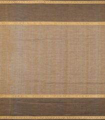 Dark Olive Handloom Silk Cotton Saree With Zari Checks-SC4038