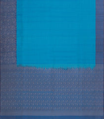 Sky Blue Handloom Soft Silk Saree With Checks & Floral Border-SO4591
